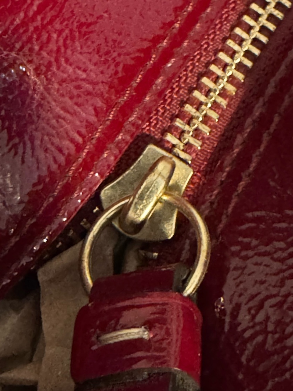 Coach Madison Optic Art Patent Leather Burgundy Tote - Picture 3 of 7